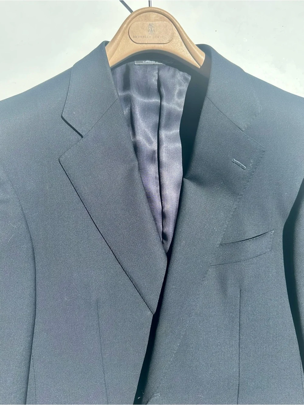 Ermenegildo Zegna Black Wool Two-Button Wool Suit Jacket Blazer, It 50 US 40